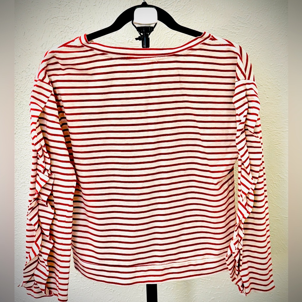 Lucky Brand Red and White Striped Blouse